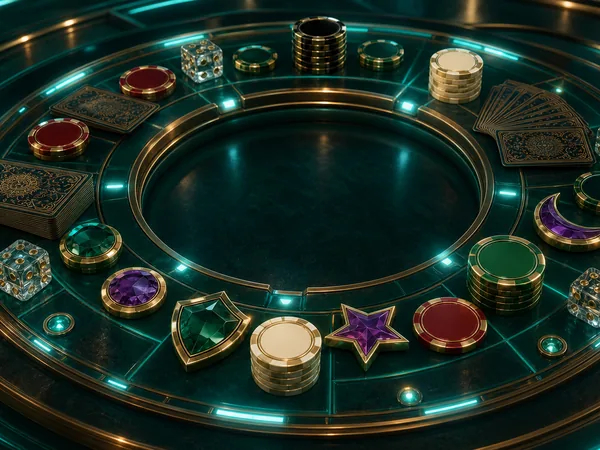 European roulette table and wheel view